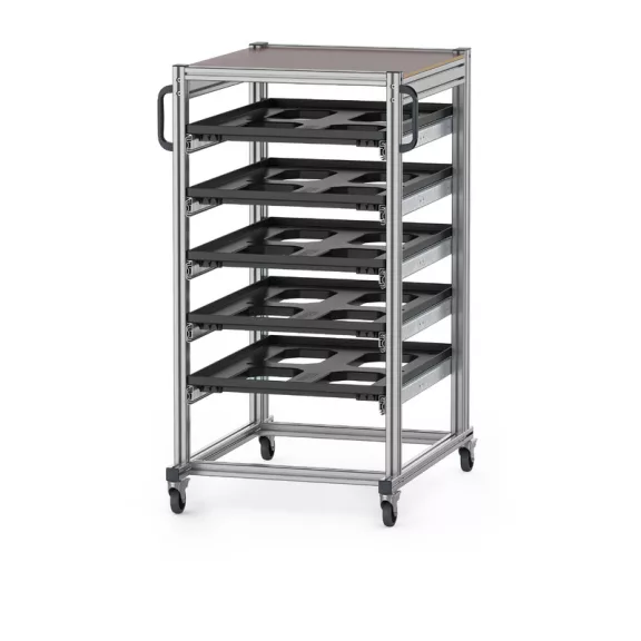 ESD Rendszerkocsi Euro Tárolóládahoz 80 x 60 Magasság 134 cm ESD SE 134 86 U