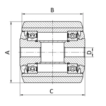   Villagkerék PUR felülettel 80 mm, Novatech, Novatech, ETX080x80-Ø20 HL85-A
