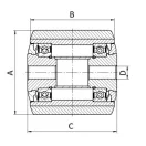 Villagkerék PUR felülettel 85 mm, Novatech, ETX085x80-Ø25 HL85-A