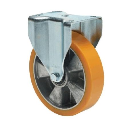Nagy teherbírású fix görgő, poliuretán futófelüle, 200 mm, 700 kg