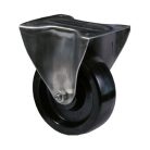 Hőálló (+280 C-ig) Fix kerék, horganyzott villába szerelve, fenolgyantával kevert futófelület, 125 mm, 150 kg teherbírás, talpas felfogatás