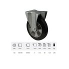 Tömörgumis, Fix, Talpas görgő, 125 mm, 200 kg