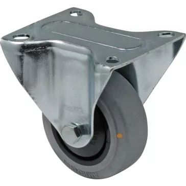   Antisztatikus (ESD), fix görgő, (prémium PERFORMA) tömörgumi futófelület, 80 mm, 80 kg teherbírás, talpas felfogatás