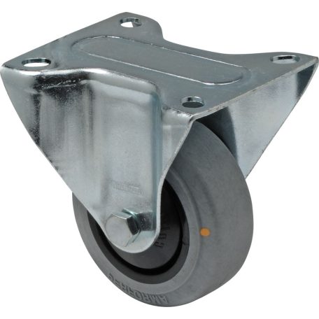 Antisztatikus (ESD), fix kerék, (prémium PERFORMA) tömörgumi futófelület, 80 mm, 80 kg teherbírás, talpas felfogatás