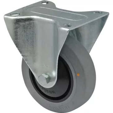   Antisztatikus (ESD), fix kerék, (prémium PERFORMA) tömörgumi futófelület, 100 mm, 120 kg teherbírás, talpas felfogatás