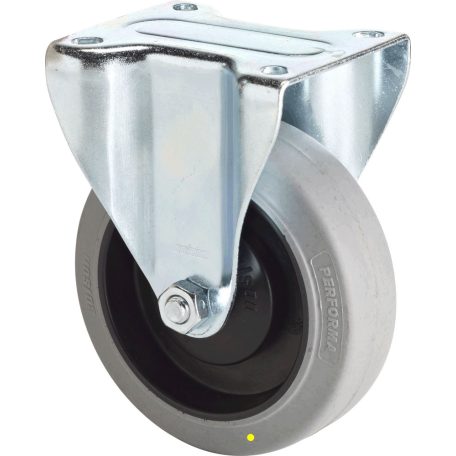 Antisztatikus (ESD), fix, talpas görgő,  tömörgumis, 125 mm, 80 kg 