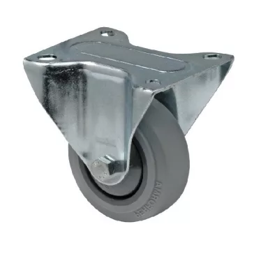   Fix kerék, horganyzott villába szerelve, prémium PERFORMA tömörgumi futófelület, 80 mm, 120 kg teherbírás, talpas felfogatás