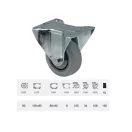 Fix kerék, horganyzott villába szerelve, prémium PERFORMA tömörgumi futófelület, 80 mm, 120 kg teherbírás, talpas felfogatás