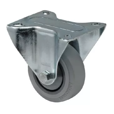   Fix kerék, horganyzott villába szerelve, prémium PERFORMA tömörgumi futófelület, 100 mm, 150 kg teherbírás, talpas felfogatás