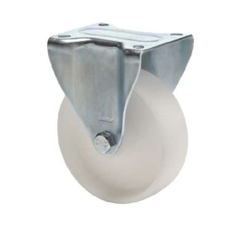 Poliamid, Fix, Talpas görgő, 100 mm, 150 kg