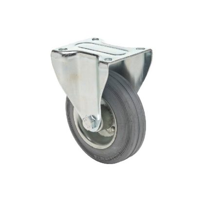 Szürke nyommentes tömörgumis fix villás kerék 125-ös