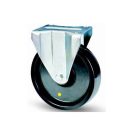 Fix görgő, fekete antisztatikus (ESD) poliamid futófelület, 160 mm, 350 kg teherbírás, talpas felfogatás