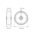 Öntöttvas Kerék Pur Futófelülettel 80-As