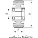 Öntöttvas Kerék Pur Futófelülettel 250-Es