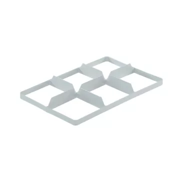   6 rekesz (rekeszek 181 x 173 mm) 554 x 354 x 58 mm alsó, Szürke