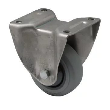   Fix kerék, rozsdamentes villába szerelve, prémium PERFORMA tömörgumi futófelület, 80 mm, 120 kg teherbírás, talpas felfogatás