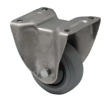   Fix kerék, rozsdamentes villába szerelve, prémium PERFORMA tömörgumi futófelület, 125 mm, 150 kg teherbírás, talpas felfogatás