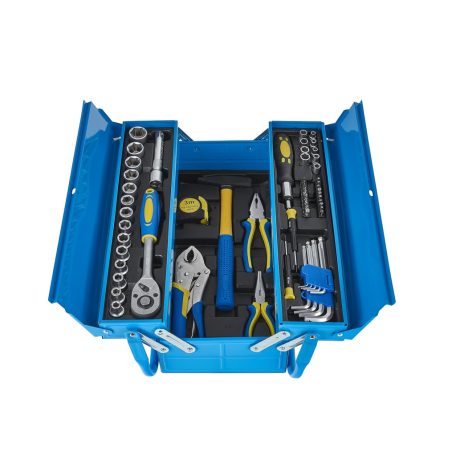 Geko Kinyitható, emeletes szerszámosláda 64 részes szerszámkészlettel