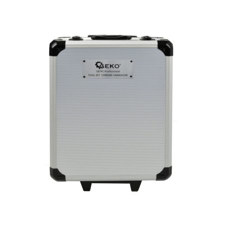 Geko 187 részes szerszámkészlet racsnis kulccsal, alumínium kofferben
