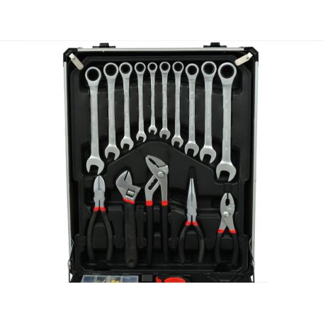 Geko 187 részes szerszámkészlet racsnis kulccsal, alumínium kofferben