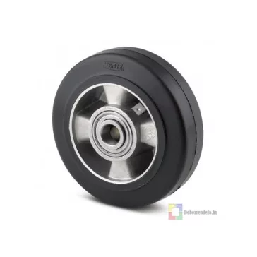   Alumínium Keréktárcsa, Fekete, Elasztikus Gumi Futófelület, Precíziós Golyóscsapágy 300 mm