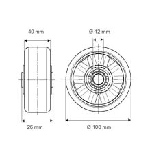 Alumínium Kerék Pur Futófelülettel 100-As