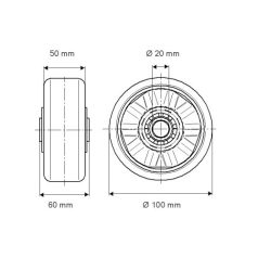 Alumínium Kerék Pur Futófelülettel 100-As