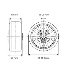 Alumínium Kerék Pur Futófelülettel 150-Es