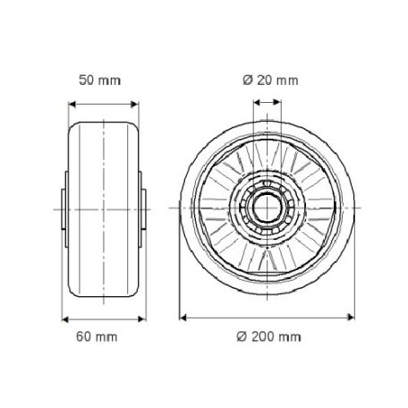 Alumínium Kerék Pur Futófelülettel 200-As