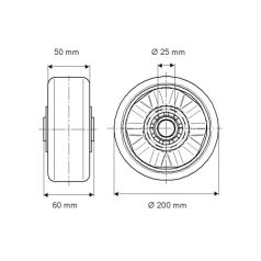 Alumínium Kerék Pur Futófelülettel 200-As