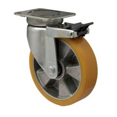   Nagy teherbírású, forgó-fékes görgő, poliuretán, 250 mm, 1000 kg