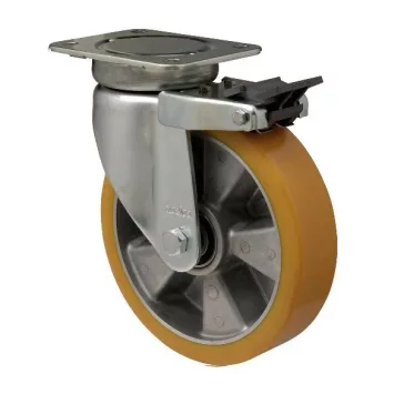   Nagy teherbírású, forgó-fékes görgő, poliuretán, 250 mm, 1000 kg