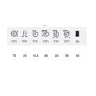 Intézményi szürke nyommentes hátfuratos önbeálló kerék 75-ös