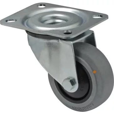   Antisztatikus (ESD), önbeálló görgő, tömörgumis, talpas, 80 mm, 80 kg