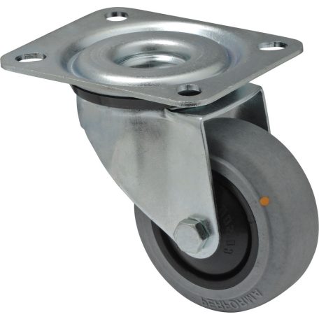 Antisztatikus (ESD), forgó kerék, tömörgumi futófelület, 100 mm, 120 kg teherbírás, talpas felfogatás