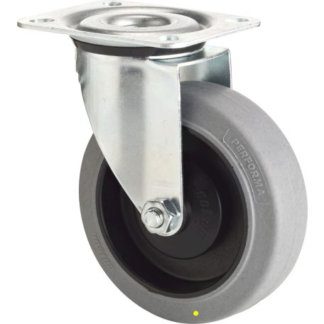 Antisztatikus (ESD), önbeálló görgő, tömörgumis, talpas, 125 mm, 150 kg