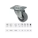 PERFORMA tömörgumis, Talpas, Önbeálló görgő,  80 mm, 120 kg