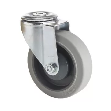   Forgó kerék, horganyzott villába szerelve, prémium PERFORMA tömörgumi futófelület, 80 mm, 120 kg teherbírás, furatos felfogatás