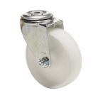 Poliamid, Hátfuratos, Önbeálló görgő, 80 mm, 150 kg