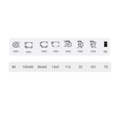 Szürke nyommentes tömörgumis önbeálló kerék 80-as