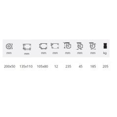Szürke nyommentes tömörgumis önbeálló kerék 200-as