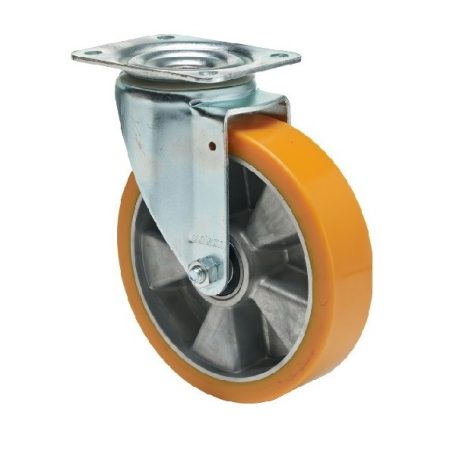 Poluretán, Talpas, Önbeálló görgő, 200 mm, 500 kg