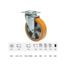 Poluretán, Talpas, Önbeálló görgő, 200 mm, 500 kg