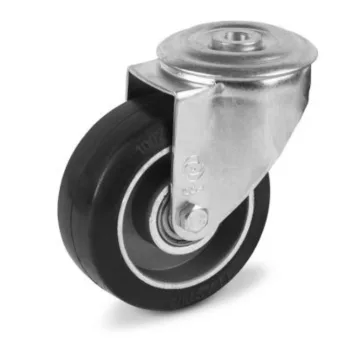   Forgó kerék, közepes teherbírású ALGE, elasztikus gumi, hátfuratos 80 mm