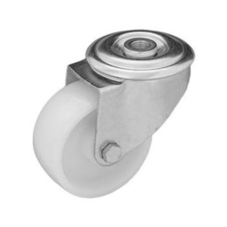 Poliamid, Hátfuratos, forgó-fékes görgő, 80 mm, 200 kg