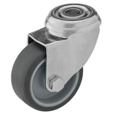   Intézményi szürke nyommentes hátfuratos, forgó görgő, 50 mm