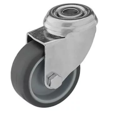   Intézményi szürke nyommentes hátfuratos, forgó görgő, 50 mm