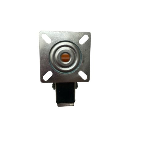 Alumínium kerék, Pur futófelülettel, Talplemezes, Forgó-fékes, 35 mm, 100 kg teherbírás