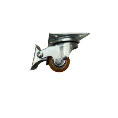   Alumínium kerék, Pur futófelülettel, Talplemezes, Forgó-fékes, 50 mm, 150 kg teherbírás