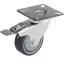 Intézményi, nyommentes forgó-fékes görgő , szürke, 50 mm (golyóscsapágy)